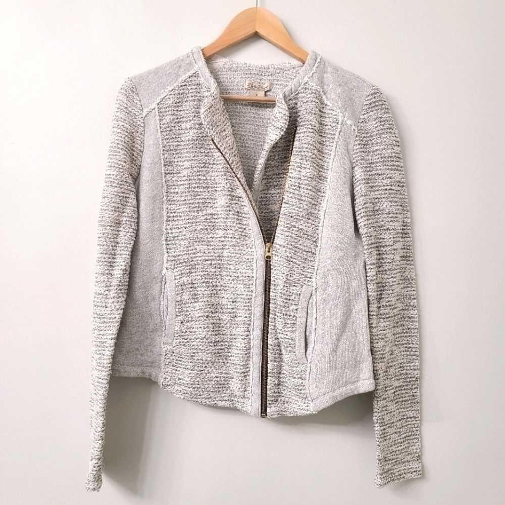 Lucky Brand Zip Up Jacket Marled Gray Live in Love
